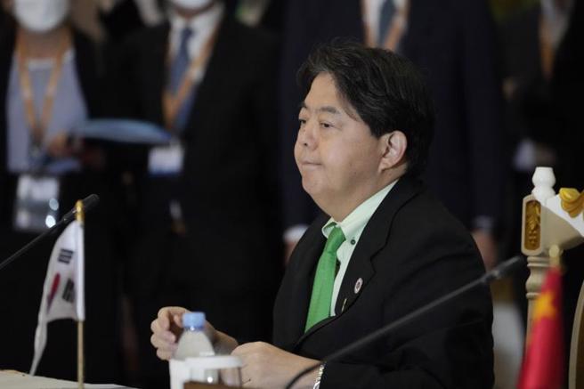 对于中国大陆公布一连串的军事演训行动，日本外相林芳正表达重大忧虑。（图／美联社）