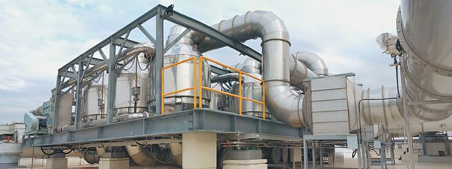 鼎坚绿能科技针对VOCs（挥发性有机气体）不同浓度及排量，设计符合各产业公司需求的解决方案，为渐趋严格的环保法规做好万全准备。图／鼎坚绿能提供