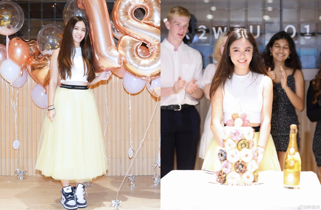 锺镇涛与台湾妻子范姜素贞所生大女儿钟懿近日过18岁生日。（图／翻摄自锺镇涛微博）