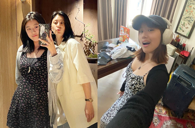 贾静雯大女儿梧桐妹难得小秀性感。（图／翻摄自angelsun619 IG）