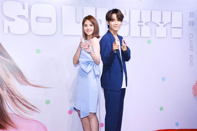 郭静今办发片记者会，好友鼓鼓现身力挺。（罗永铭摄）