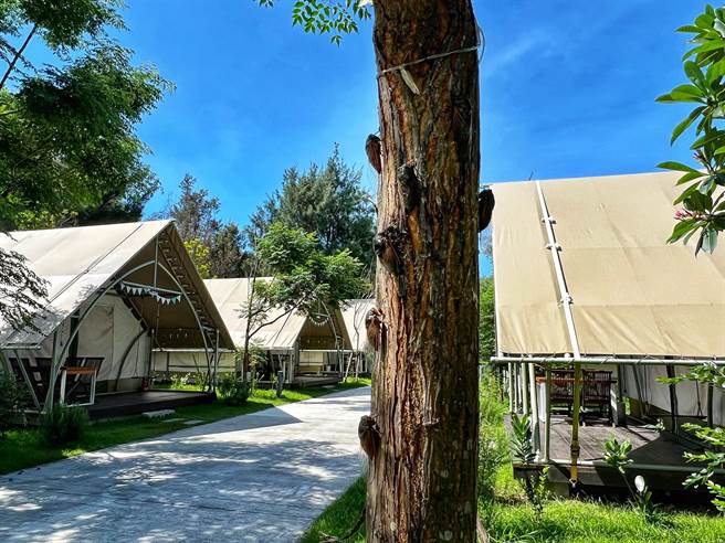 台中《向海那漾》豪华露营区推出消暑「凉」方大受欢迎。（《向海那漾》提供／陈淑娥台中传真）