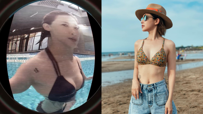 吴婉君向来不吝分享好身材，近日晒比基尼照还录下辣爆短片。(图/吴婉君 FB)