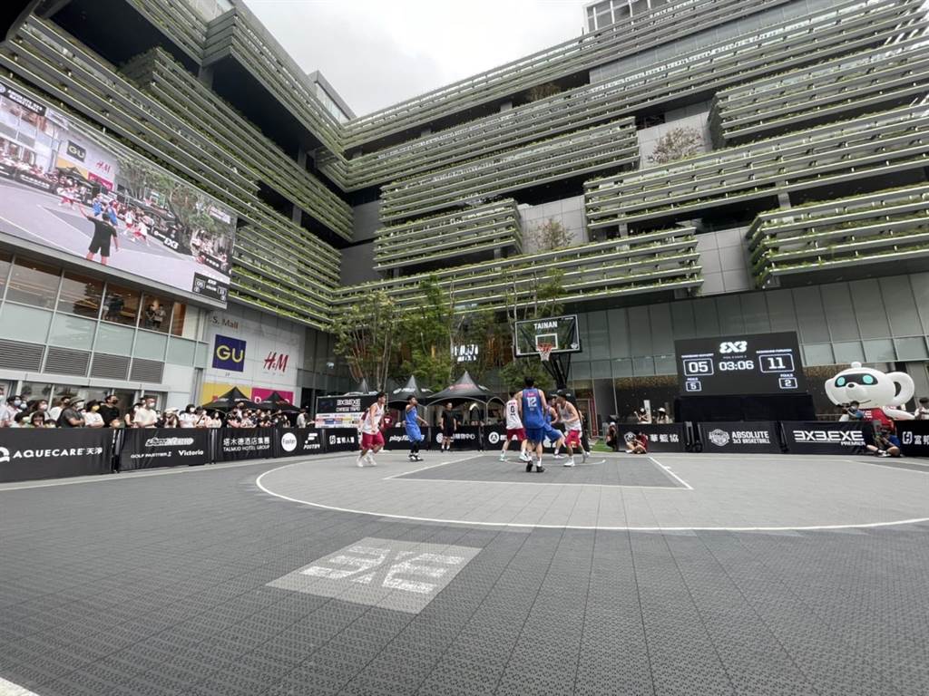 台灣3X3.EXE籃球聯盟6日在南紡購物中心舉辦台南站分組積分賽，10月將在台南在舉辦國際賽。（程炳璋攝）