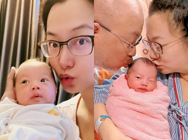  赵小侨夫妻晒典典宝宝满月照，3万网友被萌翻。（图/截取自赵小侨脸书）