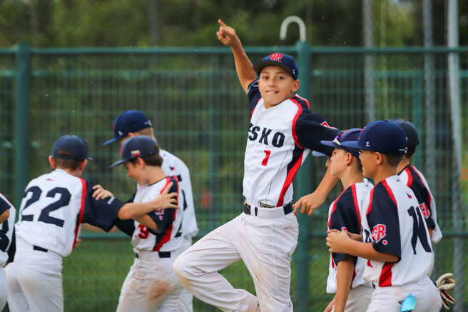 捷克队在U12世界杯最终战击败南非队。（中华棒协提供）