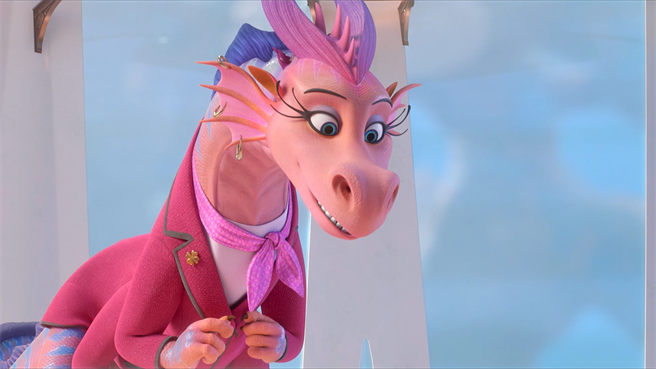 珍芳达为《开运奇遇记》中的幸运之地CEO「龙」配音。（Apple TV＋提供）