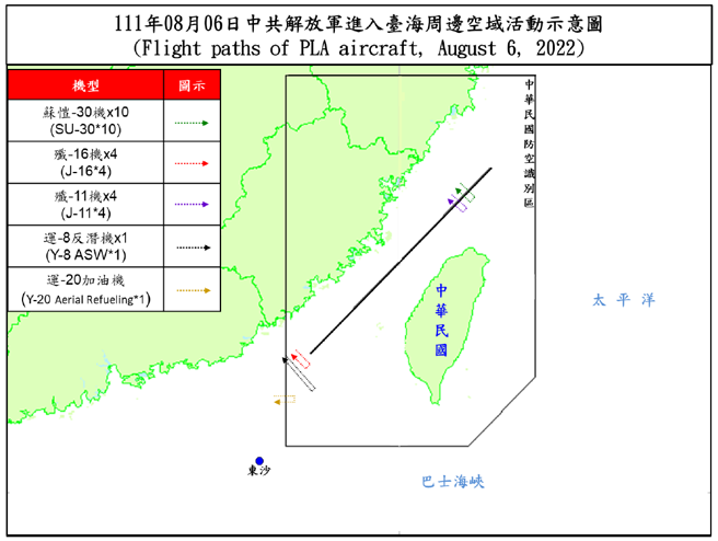 国防部强调，共军连日在臺海周边设立禁航区举行演习，已片面改变区域现况、严重破坏臺海和平。（国防部提供）