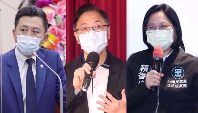 桃園市長選戰，前新竹市長林智堅(左起)、前行政院長張善政、民眾黨立委賴香伶3人競逐。(合成圖/資料照)
