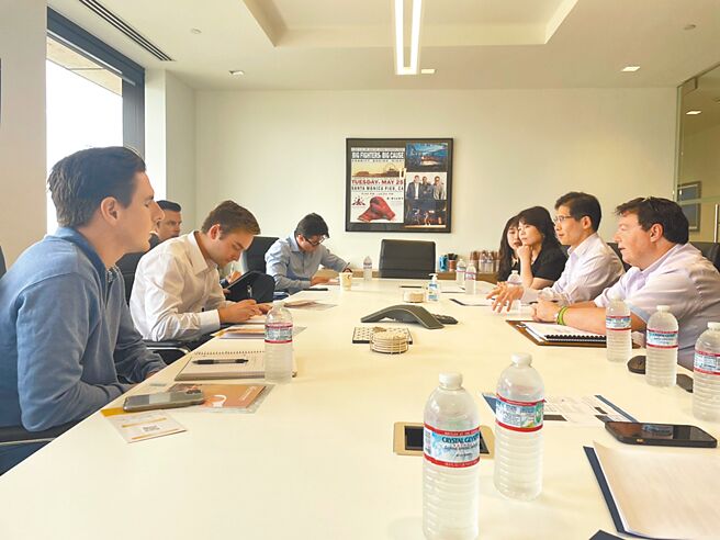 尚禾亚高层与海外大型投行会议。图╱尚禾亚康养国际集团提供