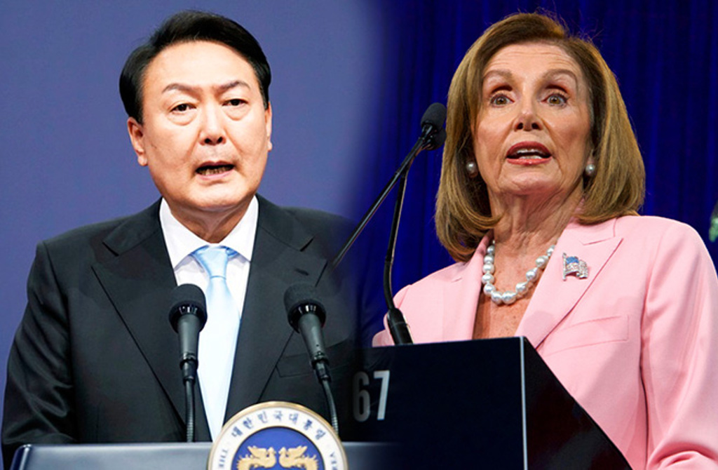 南韩总统尹钖悦、美国众议院议长裴洛西（Nancy Pelosi）（图／美联社、shutterstock）(photo:ChinaTimes)