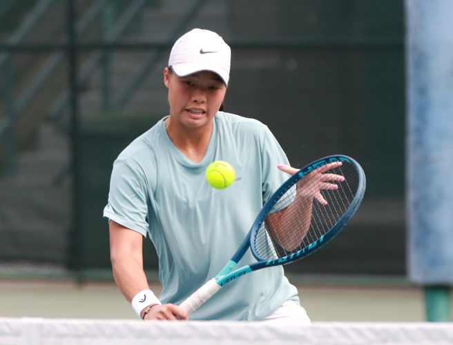 发球强劲，擅长网前对抗的李羽芸将是金恩杯中华队双打不二人选。（四维体育推广教育基金会提供）