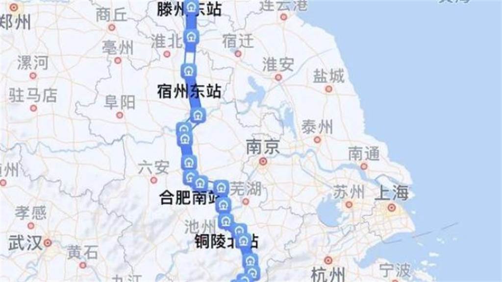 京台高鐵」 再現大陸百度地圖，歌曲《2035去台灣》又被消費。 （澎湃新聞）