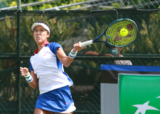 許絜瑜以兩個6比0完封寮國對手。（四維體育推廣教育基金會提供）