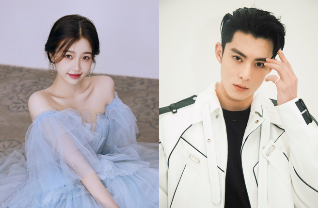 虞書欣（左）和王鶴棣（右）合作陸劇《蒼蘭訣》，戲外兩人關係也很好。（圖／微博）