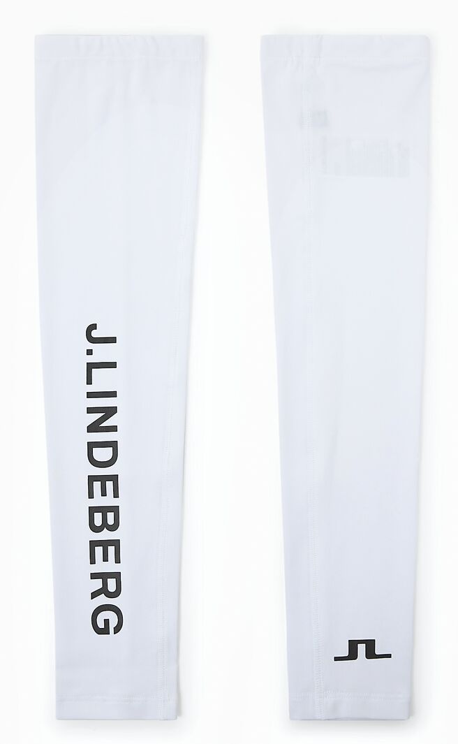 J.LINDEBERG經典防曬袖套（白色），1480元。（J.LINDEBERG提供）