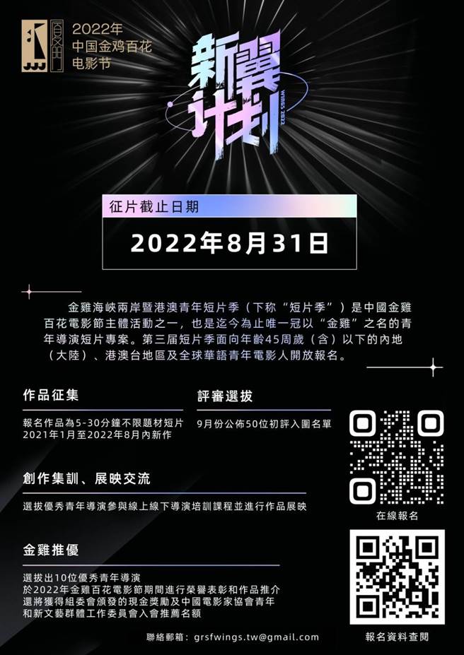 新翼计画徵件到8月31日截止。（台湾电影制作发展协会提供）