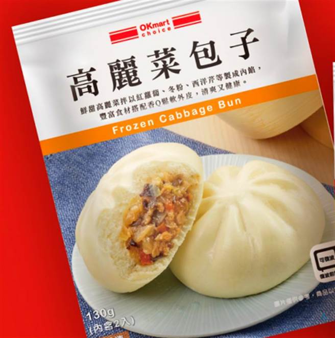 OKmart高麗菜包可作為早餐、宵夜無負擔選擇。（摘自OKmart粉專）