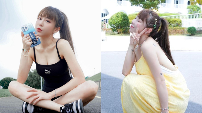 董梓宁穿黄色的香蕉色洋装，也释出24秒运动片宠粉。(图/董梓宁 IG)