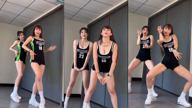 董梓宁录下24秒运动片，和队友芊茵一起热舞。(图/董梓宁 IG)