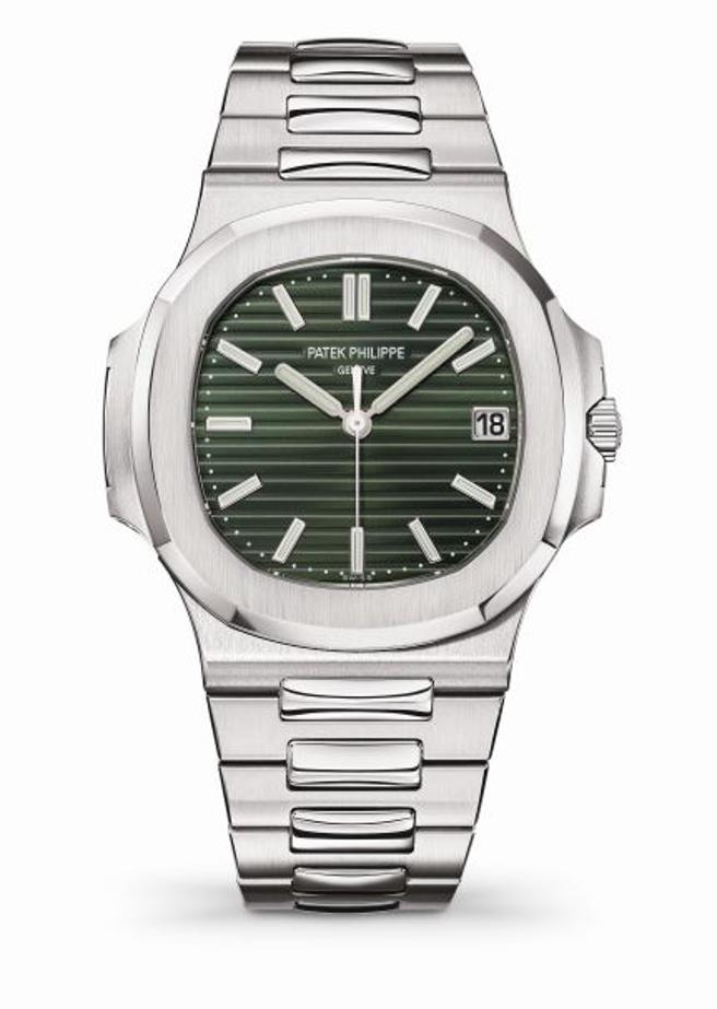 去年全球抢翻天的金鹰Ref.5711_1A_014绿面钢表，现身展场。（Patek Philippe提供）