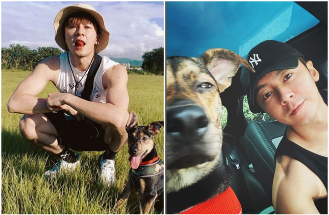 李国毅经常分享和狗儿子威廉的照片，爱狗形象深植人心。（图／翻摄自李国毅IG）