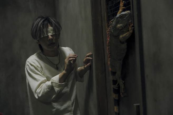 炎亚纶拍极限挑战情节，现场布满爬虫类。（络思本娱乐制作提供）