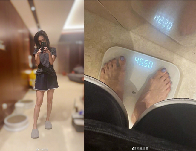 阿娇今（12）日公开体重，让网友全看傻。(图/ 摘自锺欣潼微博)