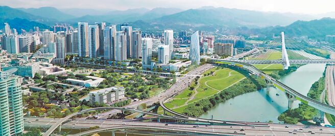 新店十四张B单元开发区，是新北三条微笑曲线的南端。（新北市城乡局提供／叶德正新北传真）