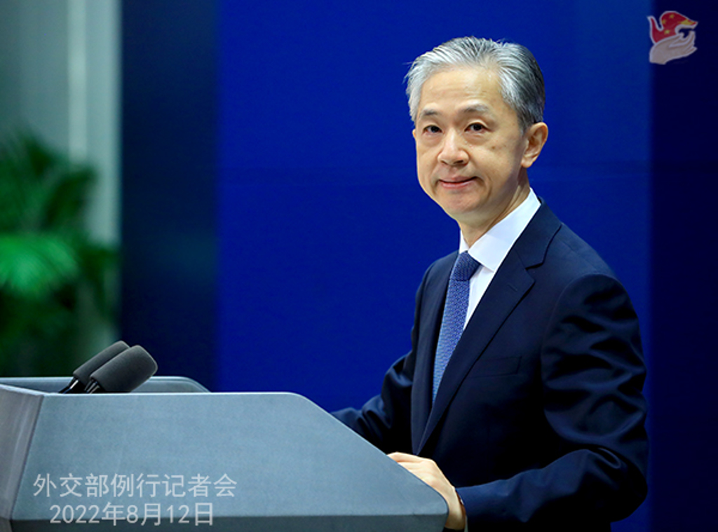 中国外交部发言人汪文斌12日于例行记者会。（中国外交部）(photo:ChinaTimes)