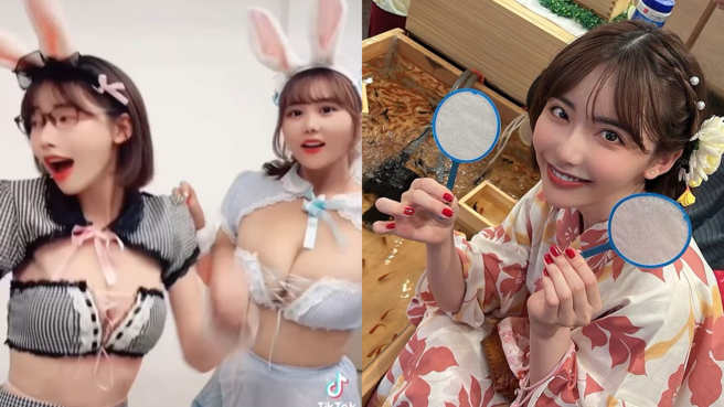 娜娜茶同框深田咏美四波连震，吸引360万人观看次数。(图/娜娜茶 IG、深田咏美 IG)