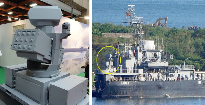 LCC-1高雄号测试舰安装新版的海剑羚系统，具备独立的相阵雷达。(图/mdc.idv)