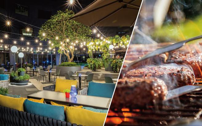 （大直英迪格「月圆酒肉狂」专案，主厨直接烧烤5大肉品上桌。图／台北大直英迪格酒店）