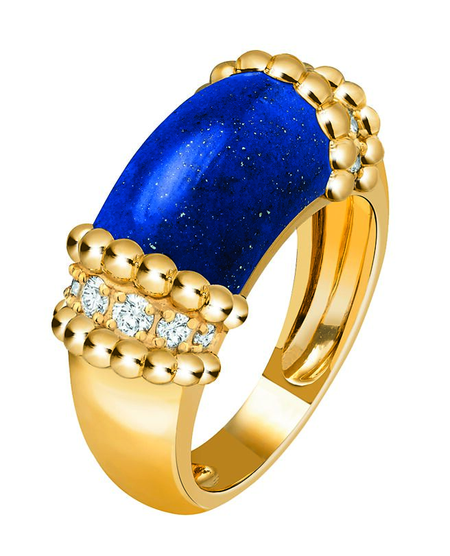梵克雅宝Perlee couleurs青金石戒指，30万元。（Van Cleef ＆ Arpels提供）