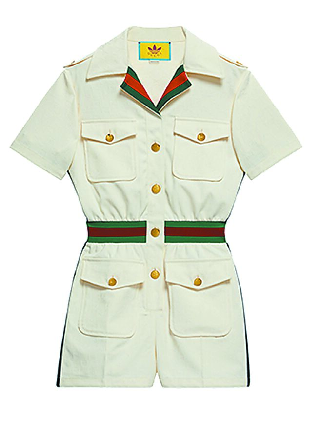 adidas x Gucci白色連衣褲，9萬4200元。（Gucci提供）