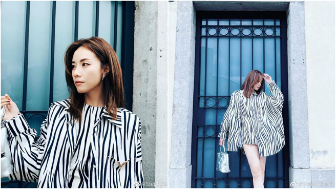 邓丽欣晒出几张美照，引得粉丝称讚连连。(图/邓丽欣 微博)