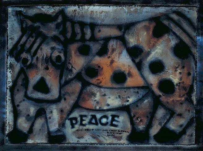 动物是刘其伟知名的创作主题，图为其作《和平马》。（首都艺术提供）