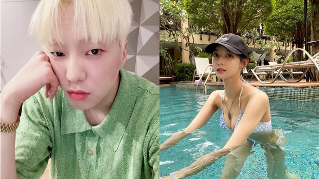 WINNE隊長姜昇潤(左)、新人演員文智孝(右)街頭牽手，據傳兩人同屬YG。(圖 姜昇潤IG、/文智孝IG)