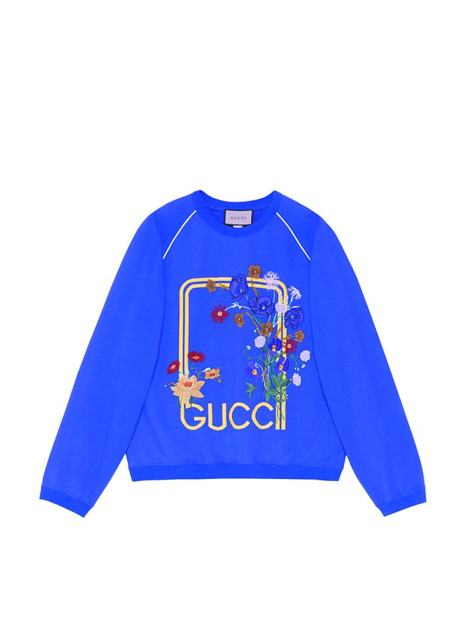 Gucci Lovelight紫色印花logo大學T，5萬9800元。（Gucci提供）