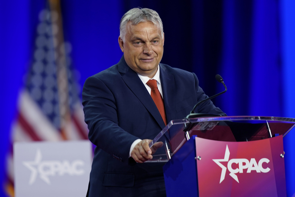 匈牙利总理奥班（Viktor Orban8月4日出席美国达拉斯举行的保守党政治行动会议（CPAC）时资料照。（美联社）(photo:ChinaTimes)