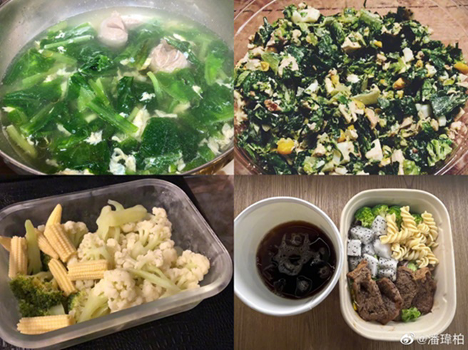 潘瑋柏公開減肥餐。（圖／翻攝自 潘瑋柏微博）