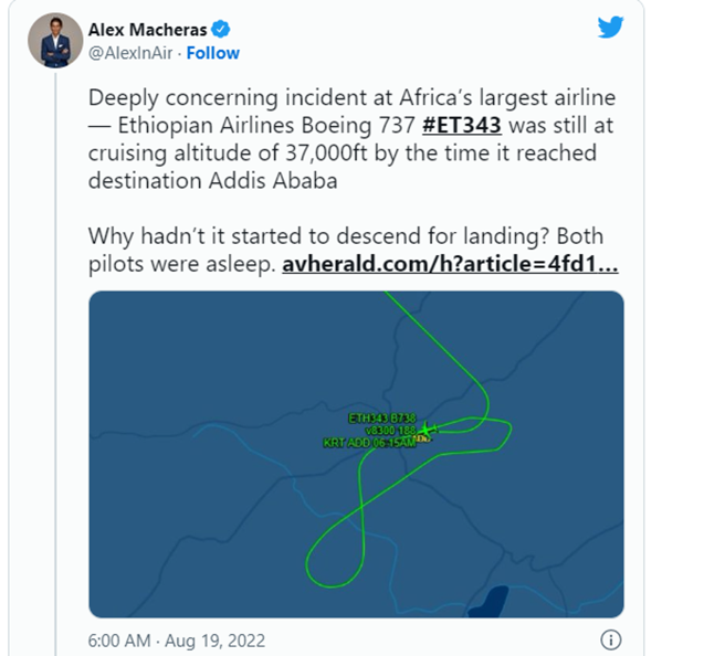 艾力克斯在推特揭露此事。(图/翻摄自@AlexInAir推特)
