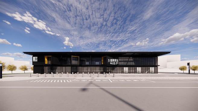 八德转运站站体为2层楼建物，外观是货柜屋造型，主要建材以货柜与钢构为主，多数可回收再利用，达到资源永续。（桃园市政府提供／陈梦茹桃园传真）