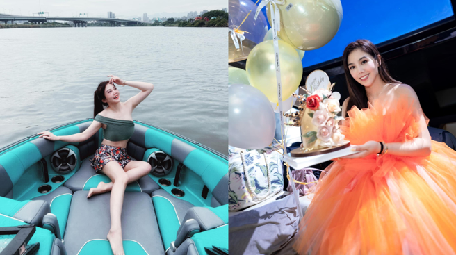 杨晨熙到牛奶湖办游艇趴，所有费用由她一人承担。(图/杨晨熙 FB)
