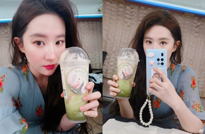 刘亦菲被封神仙姐姐，最近上传了绝美自拍照。（图／翻摄自刘亦菲微博）