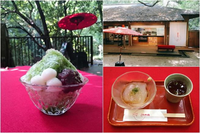 游客可在不动之瀑布旁的「雪月花」来一碗美味剉冰或甜点。（等等力不动尊提供）