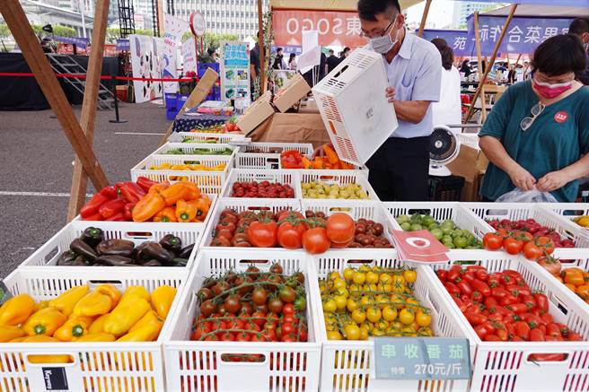 「台日水果夏祭」活动中，商家所展示的番茄，色彩鲜艳美不胜收。（姚志平摄）