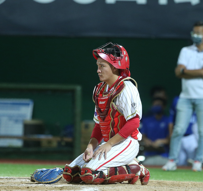 味全龍捕手林辰勳。（陳怡誠攝）