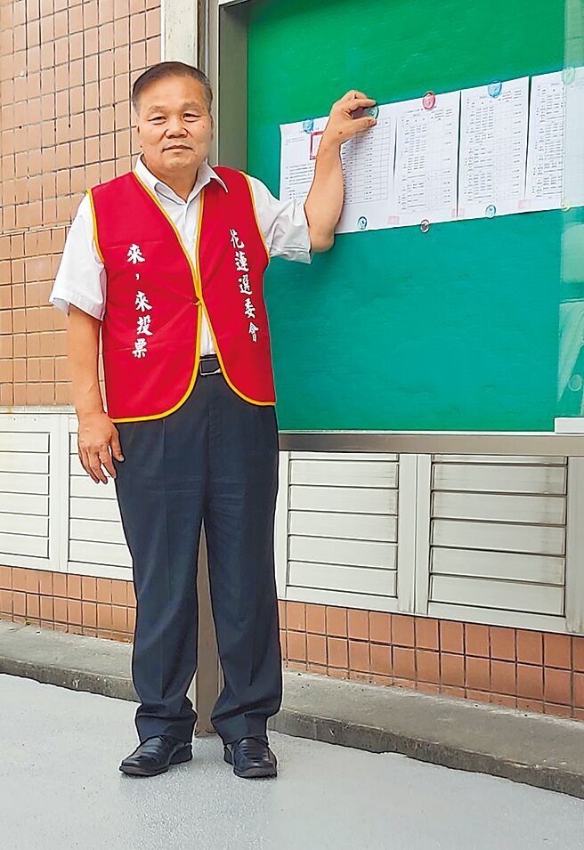 花莲县选举委员会主委顏新章张公告选举相关事项。（花莲县选委会提供／王志伟花莲传真）