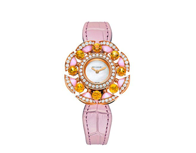 宝格丽Divas' Dream系列蛋白石与黄水晶珠宝腕表，约118万3000元。（BVLGARI提供）